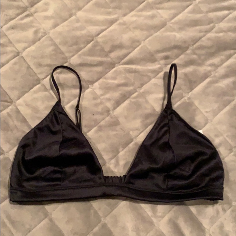 black satin bralette